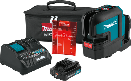 12V max CXT™ Lithium-Ion Cordless Self-Leveling Cross-Line Red Beam Laser Kit (2.0Ah), Integrated pendulum, SK105DNAX