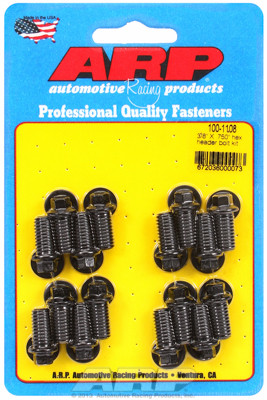 ARP 100-1108 Header Bolts 5/16" Hex Head - Black - Set of 16 .750" UHL BBC/Ford