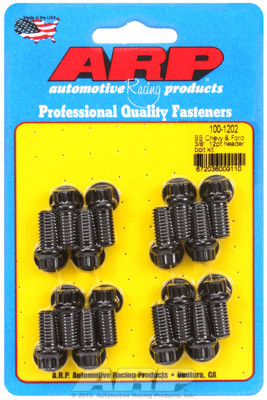 ARP 100-1202 Header Bolts 3/8" Black 12 Point Head Set of 16 .750" UHL BBC/Ford