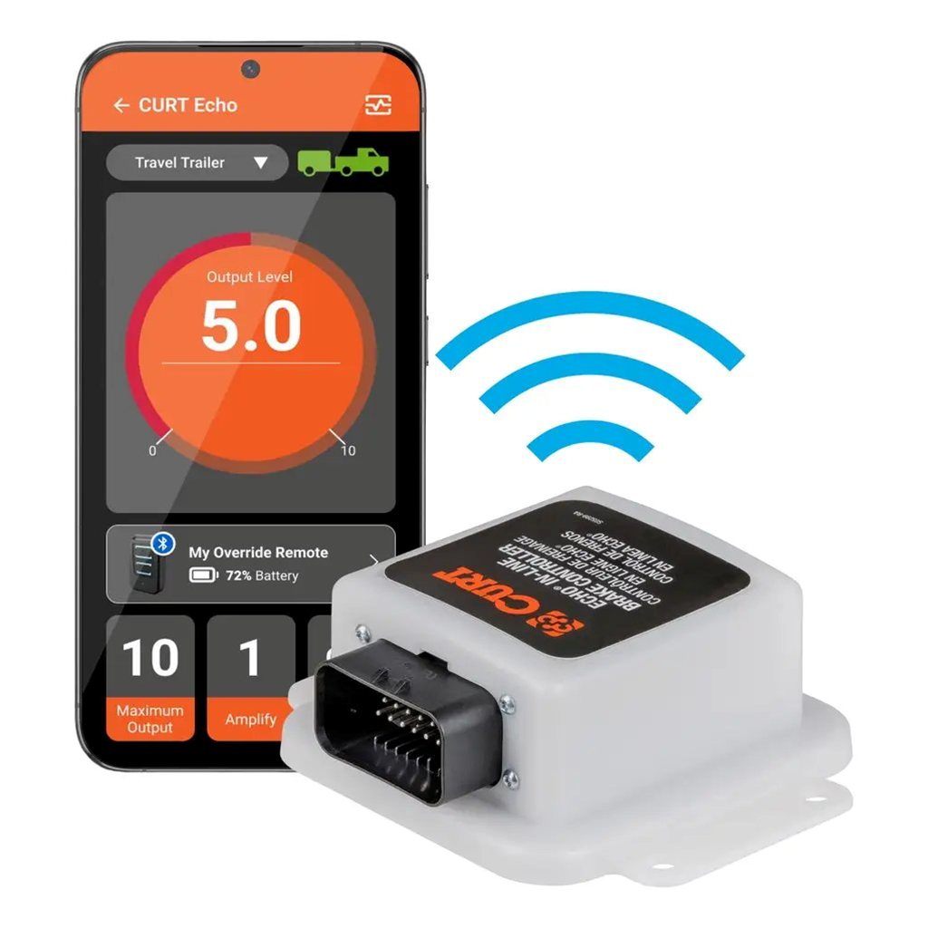 Curt Echo In-Line Trailer Brake Controller, Bluetooth Smartphone Connection - 51200
