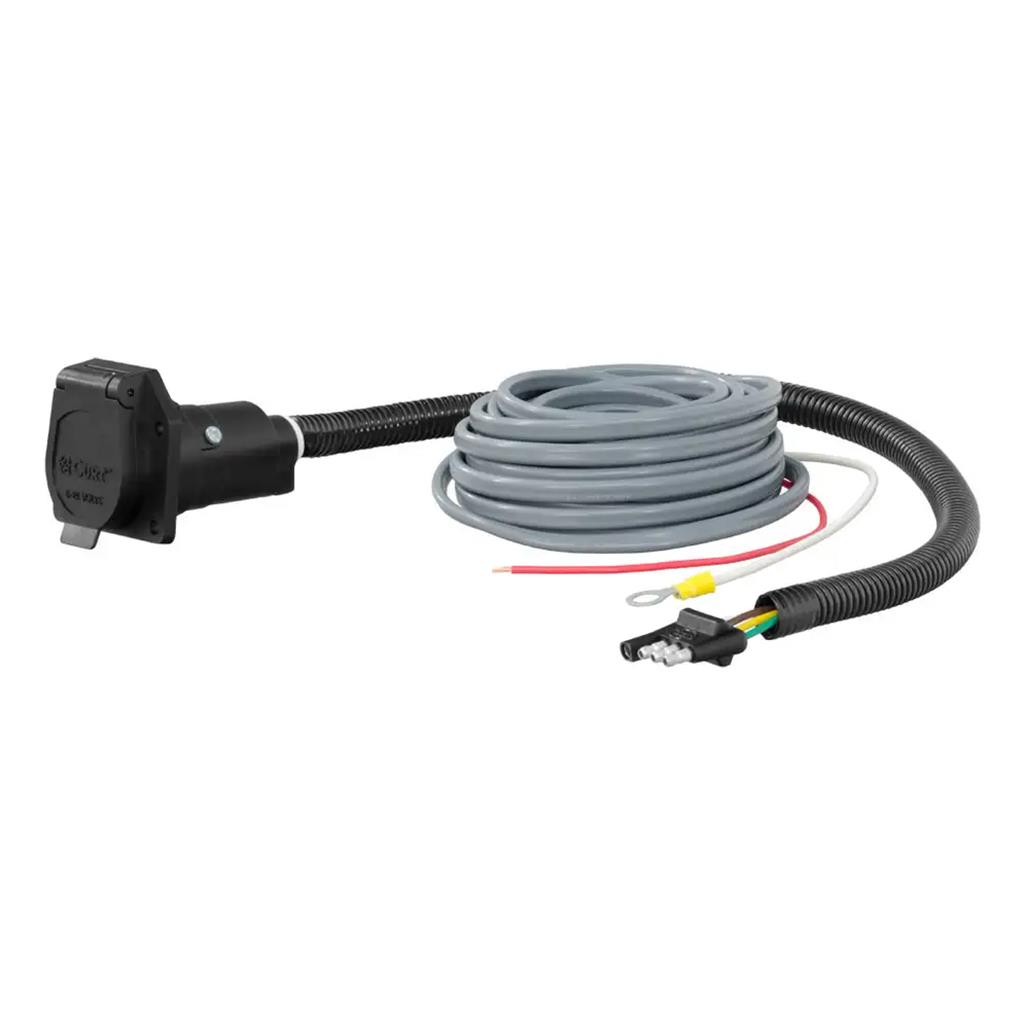 Curt 4-Way Flat Electrical Adapter with Brake Controller Wiring - 57186