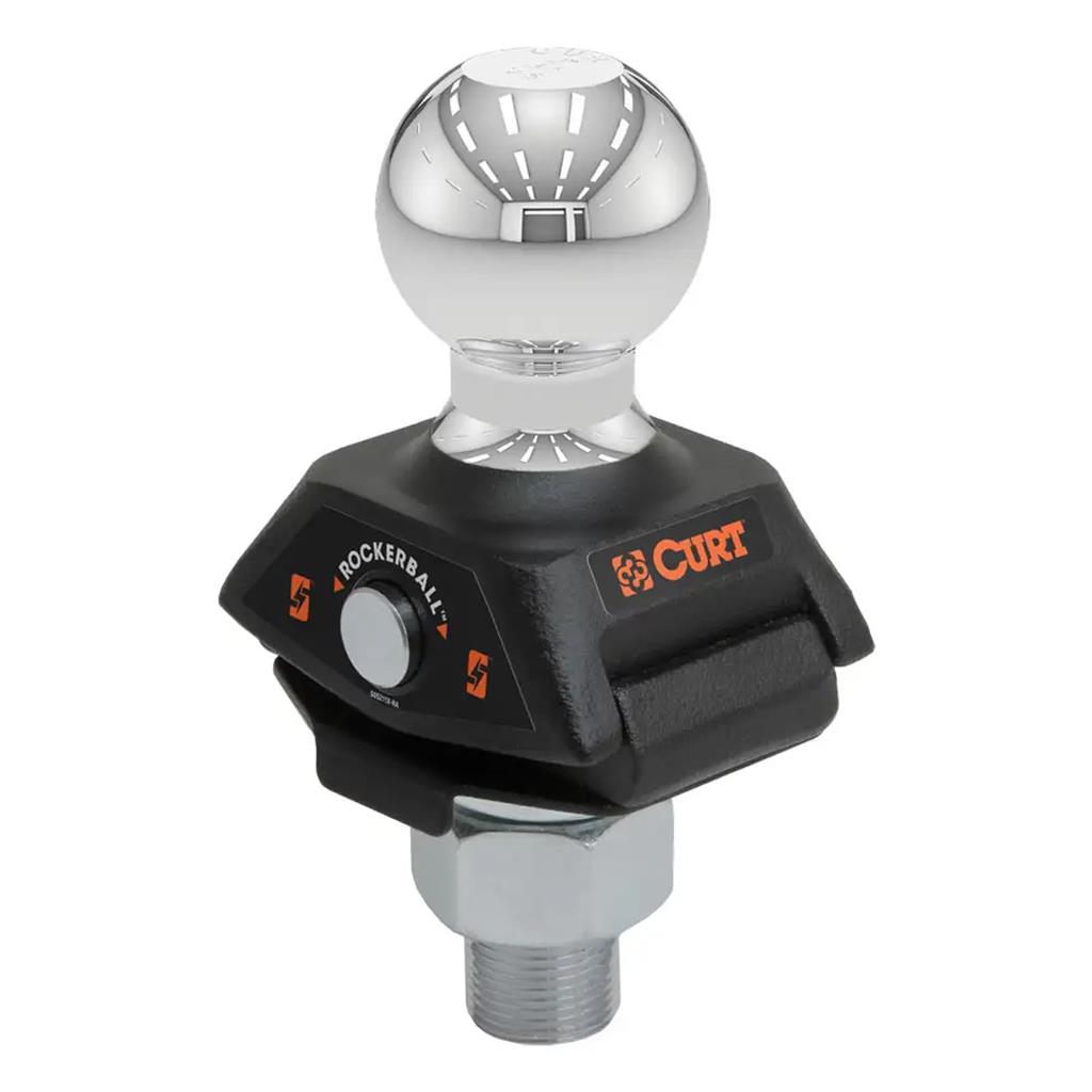 Curt RockerBall 2" Cushion Hitch Trailer Ball (1" Shank, 7,500 lbs, Packaged) - 40247