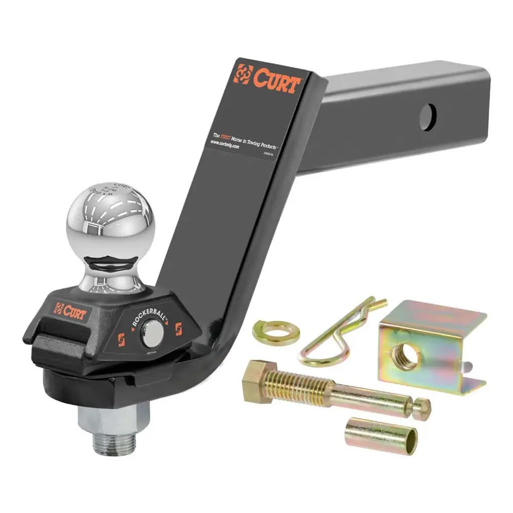 Curt RockerBall Cushion Hitch with 2" Ball (2" Shank, 7,500 lbs., 5" Drop) - 45144