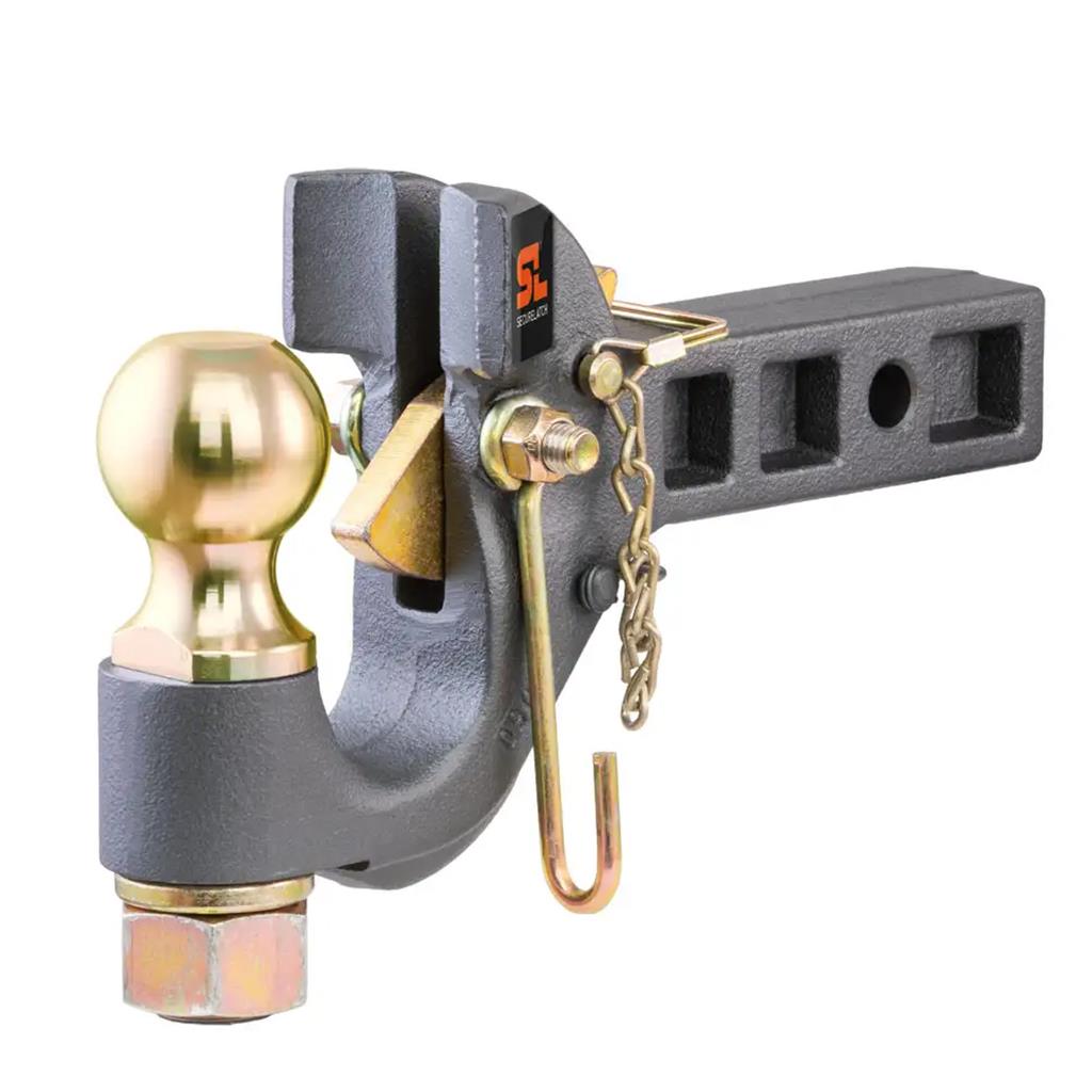 Curt SecureLatch Receiver-Mount Ball & Pintle Hitch (2" Shank, 2-5/16" Ball, 14K) - 48406