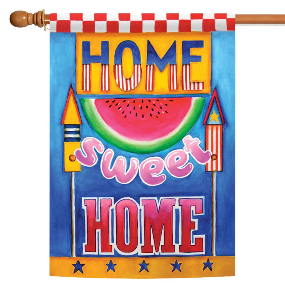 Watermelon ‘Home Sweet Home’ Outdoor House Flag 40″ x 28″