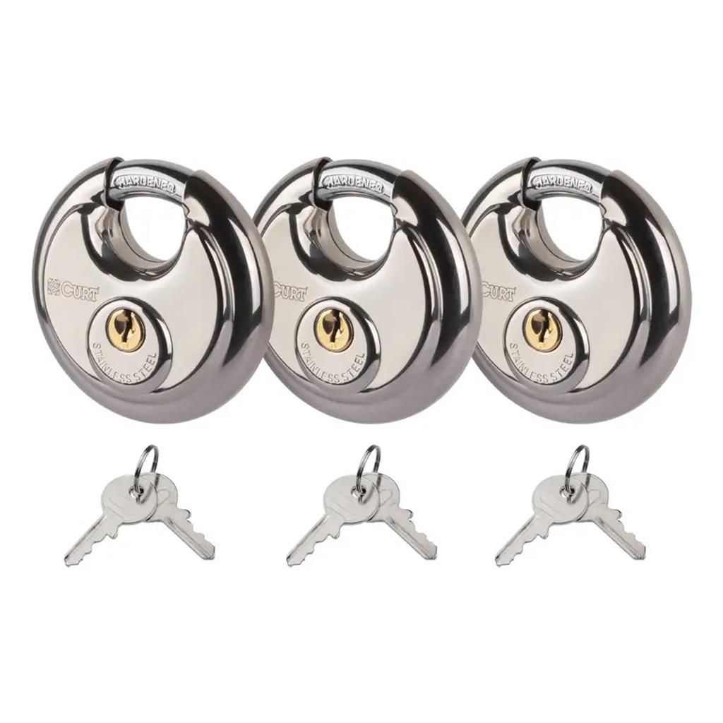 Curt Stainless Steel Disc Locks, 3-Pack - 23085
