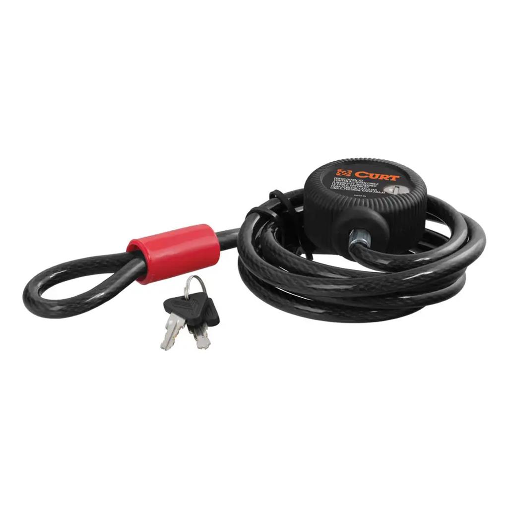 Curt Multi-Use Cable Lock (6' x 3/8" Cable, Vinyl-Coated Braided Steel) - 23666