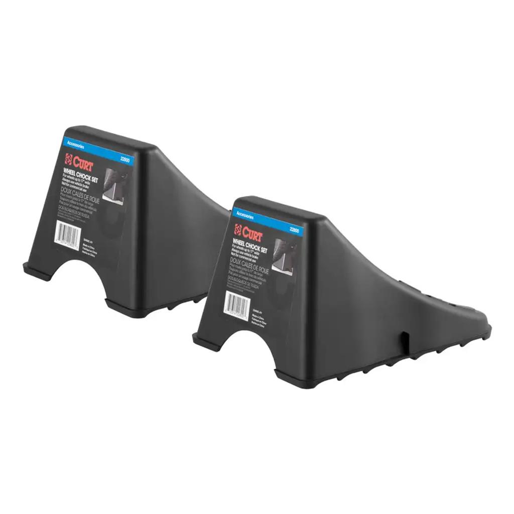 Curt Wheel Chock Set (Up to 17" Wide Wheels) - 22800