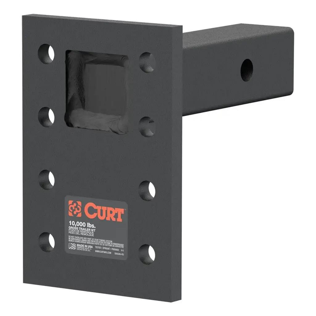 Curt Adjustable Pintle Mount (2" Shank, 10,000 lbs., 7" High, 6" Long) - 48323