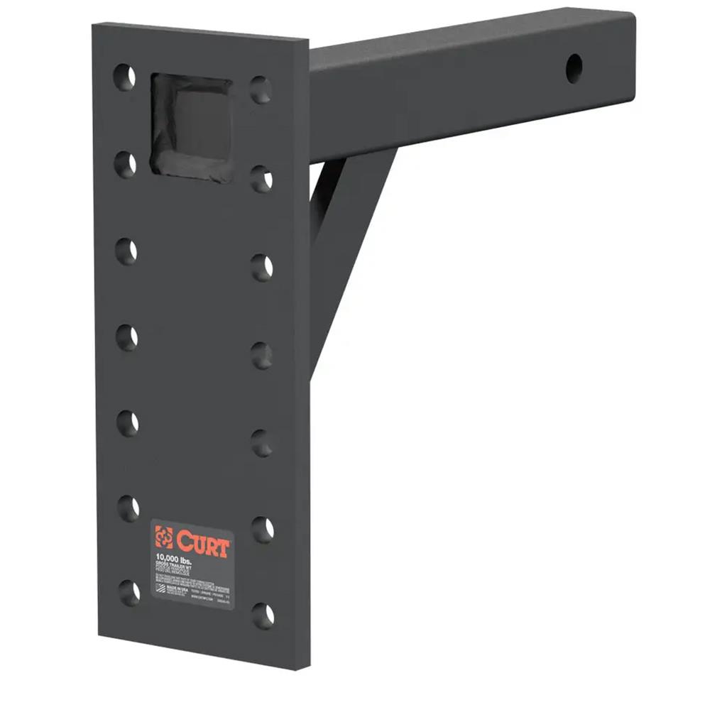 Curt Adjustable Pintle Mount (2" Shank, 10,000 lbs., 13" High, 12" Long) - 48342