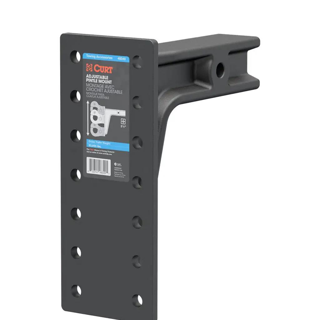 Curt Adjustable Pintle Mount (2-1/2" Shank, 20,000 lbs., 12-1/2" High, 10-3/4" Long) - 48349