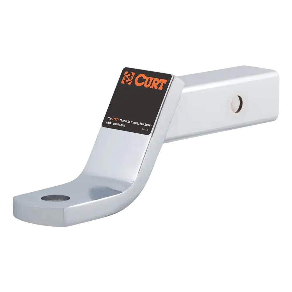 Curt Class 3 Ball Mount (2" Shank, 7,500 lbs., 4" Drop, 8-1/4" Long, Chrome) - 45296