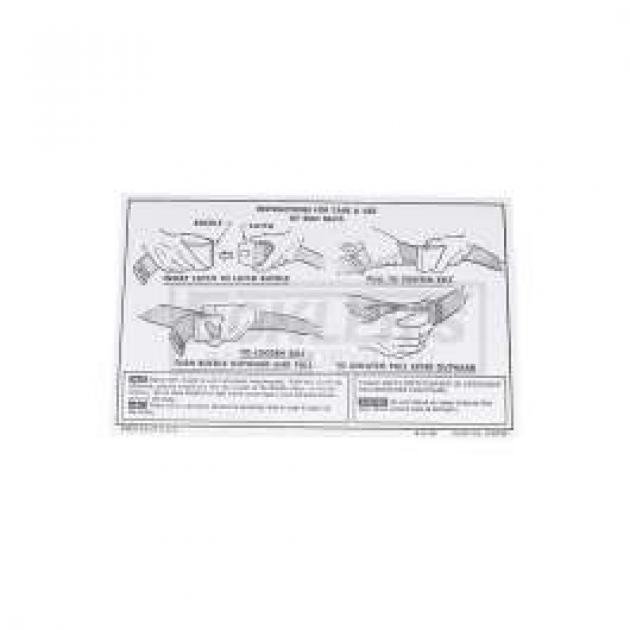 El Camino Interior Seat Belt Instruction Card, 1964-1967
