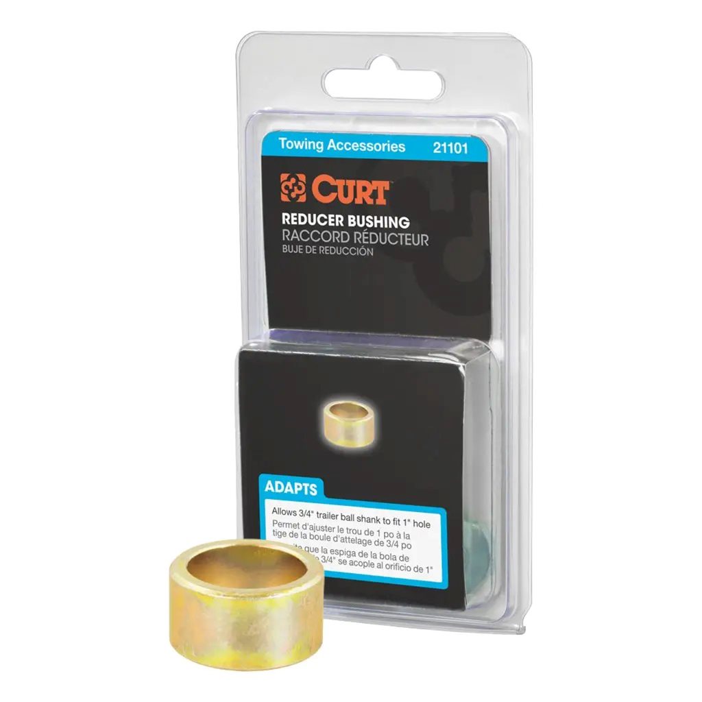 Curt Trailer Ball Reducer Bushing (From 1" to 3/4" Stem, Packaged) - 21101