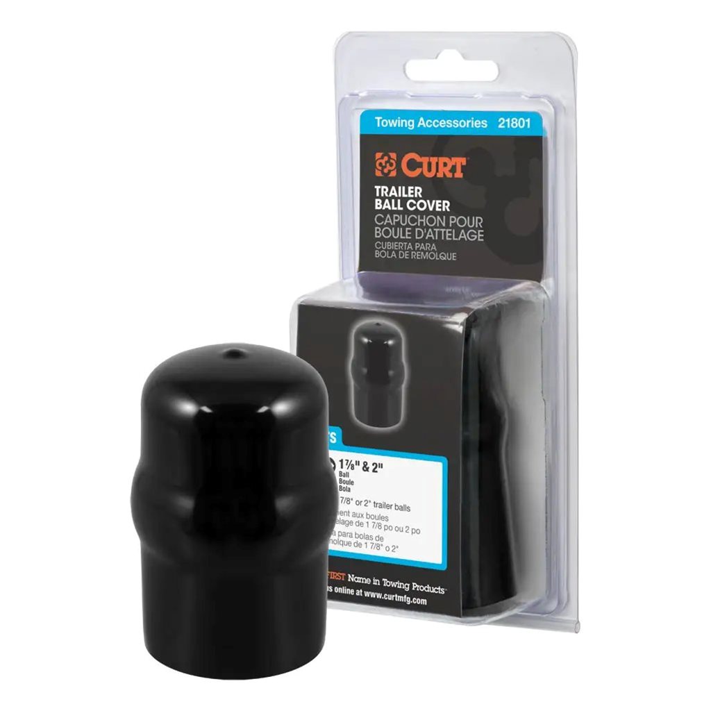 Curt Trailer Ball Cover (Fits 1-7/8" or 2" Balls, Black Rubber, Packaged) - 21801