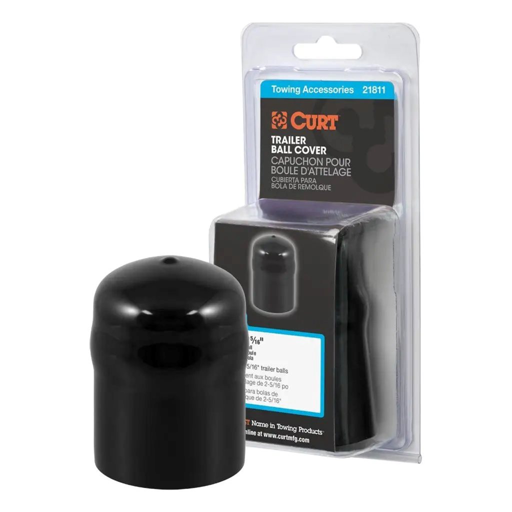 Curt Trailer Ball Cover (Fits 2-5/16" Balls, Black Rubber, Packaged) - 21811