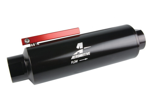 Aeromotive 12332 Inline Fuel Filter with Shut Off Valve 100 Micron 12AN ORB