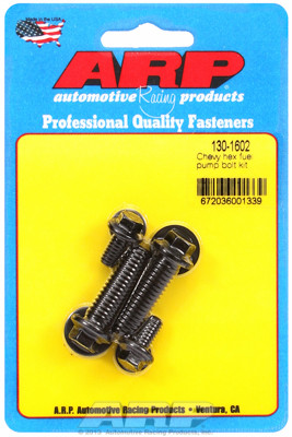 ARP 130-1602 Fuel Pump Mounting Bolts Chevrolet Big/Small Block Hex Head - Black