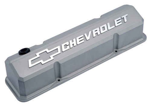 Proform 141-925 Slant Edge Valve Covers Small Block Chevy Natural Cast Aluminum
