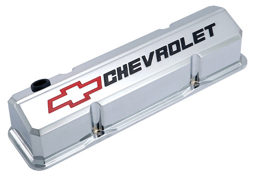 Proform 141-930 Slant Edge Valve Covers - Small Block Chevy Chrome Cast Aluminum