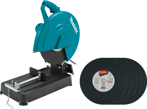 14" Cut-Off Saw with 5 ea. Cut-Off Wheels, Large cutting capacity, LW1401X