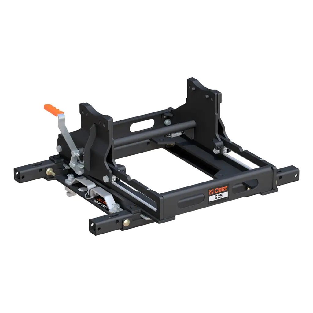 Curt S25 5th Wheel Slider w/ Puck System Adapter with Rails, Select Chevy, Ford, GMC - 16679