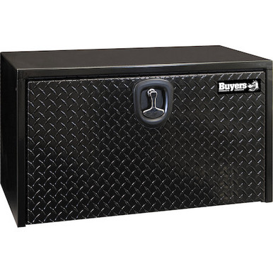 Buyers Black Steel Underbody Truck Tool Box with Aluminum Door 18 Inches Deep