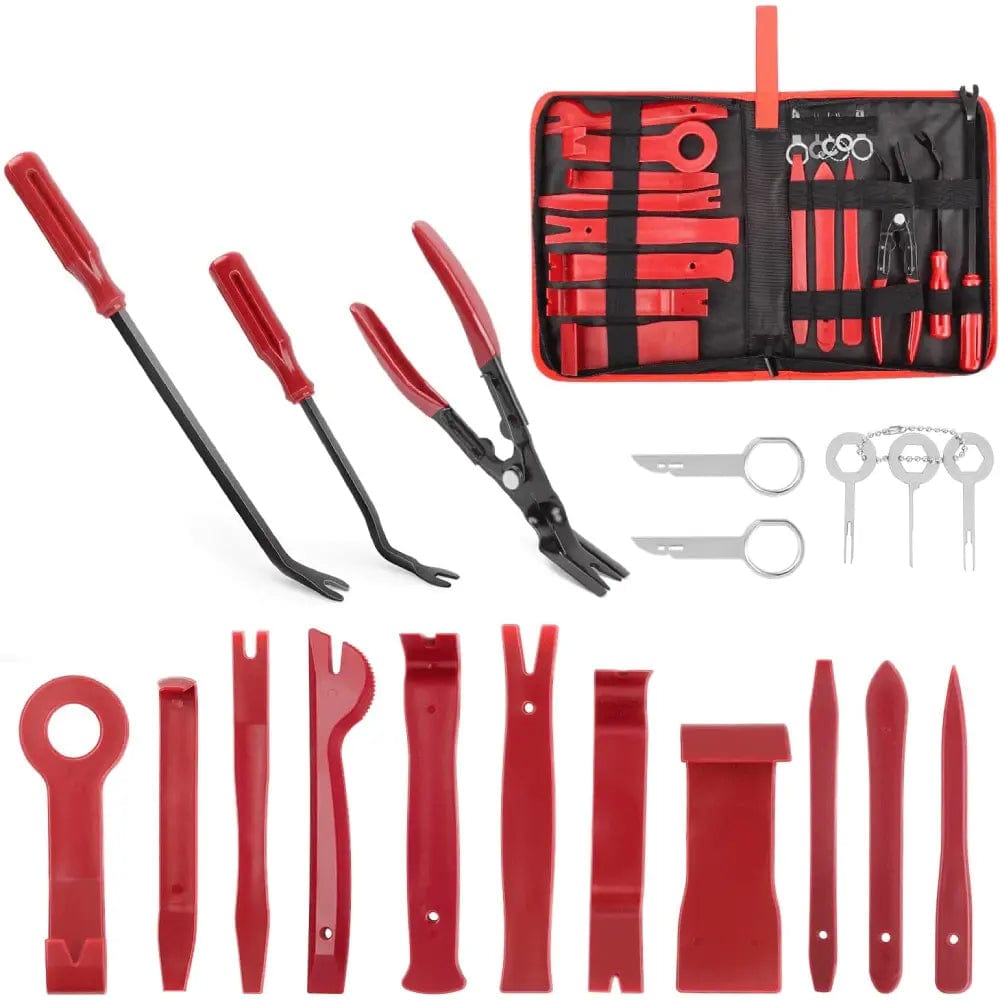 19 Pcs Auto Trim Removal Tool Set Red