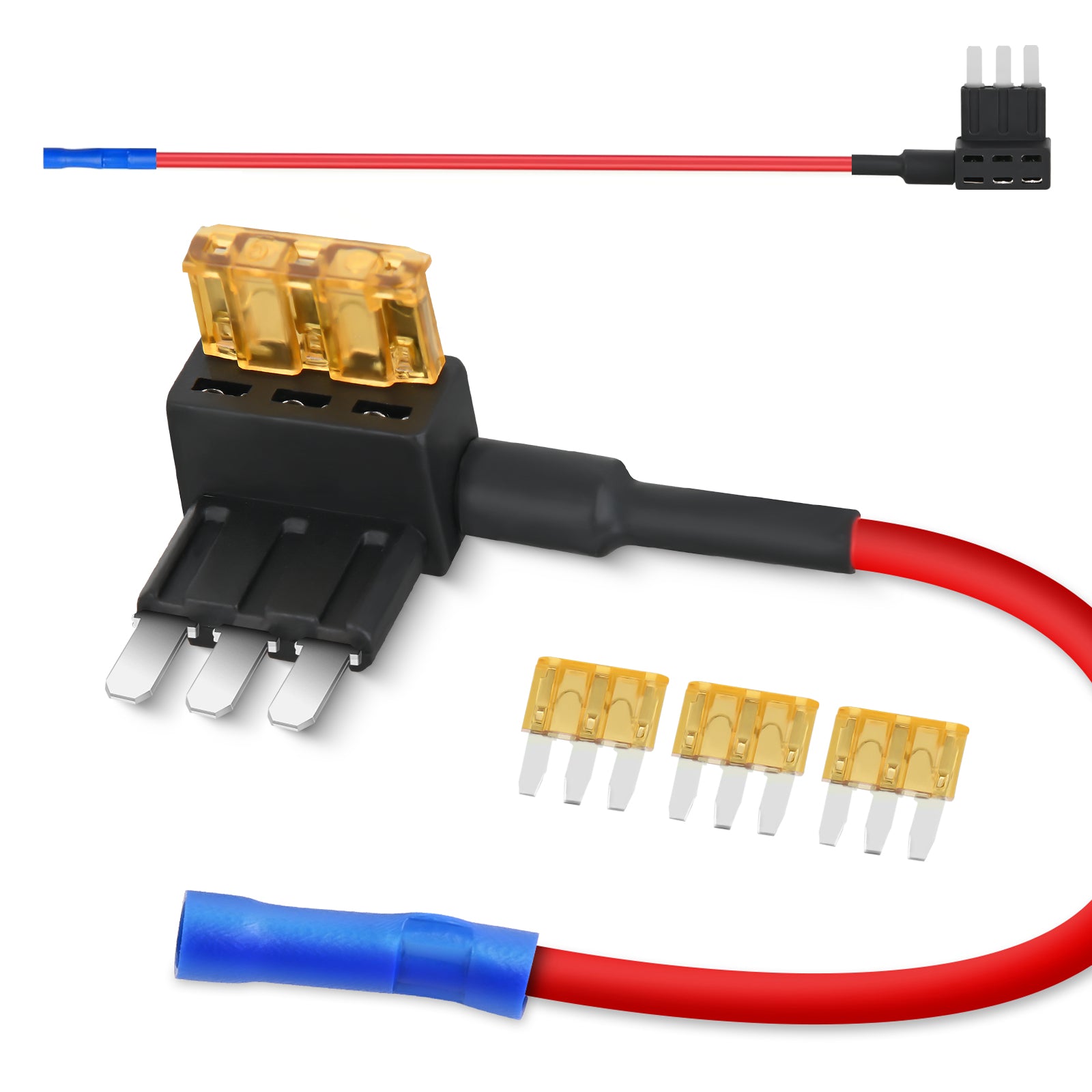 2 Pack Micro 3 Fuse Tap Add-a-Circuit Blade Style Expandable Circuit Tap Adapter Powers 12 Volt Underbody Underglow Interior Lights & Accessories 3Pcs 5A Fuses Included