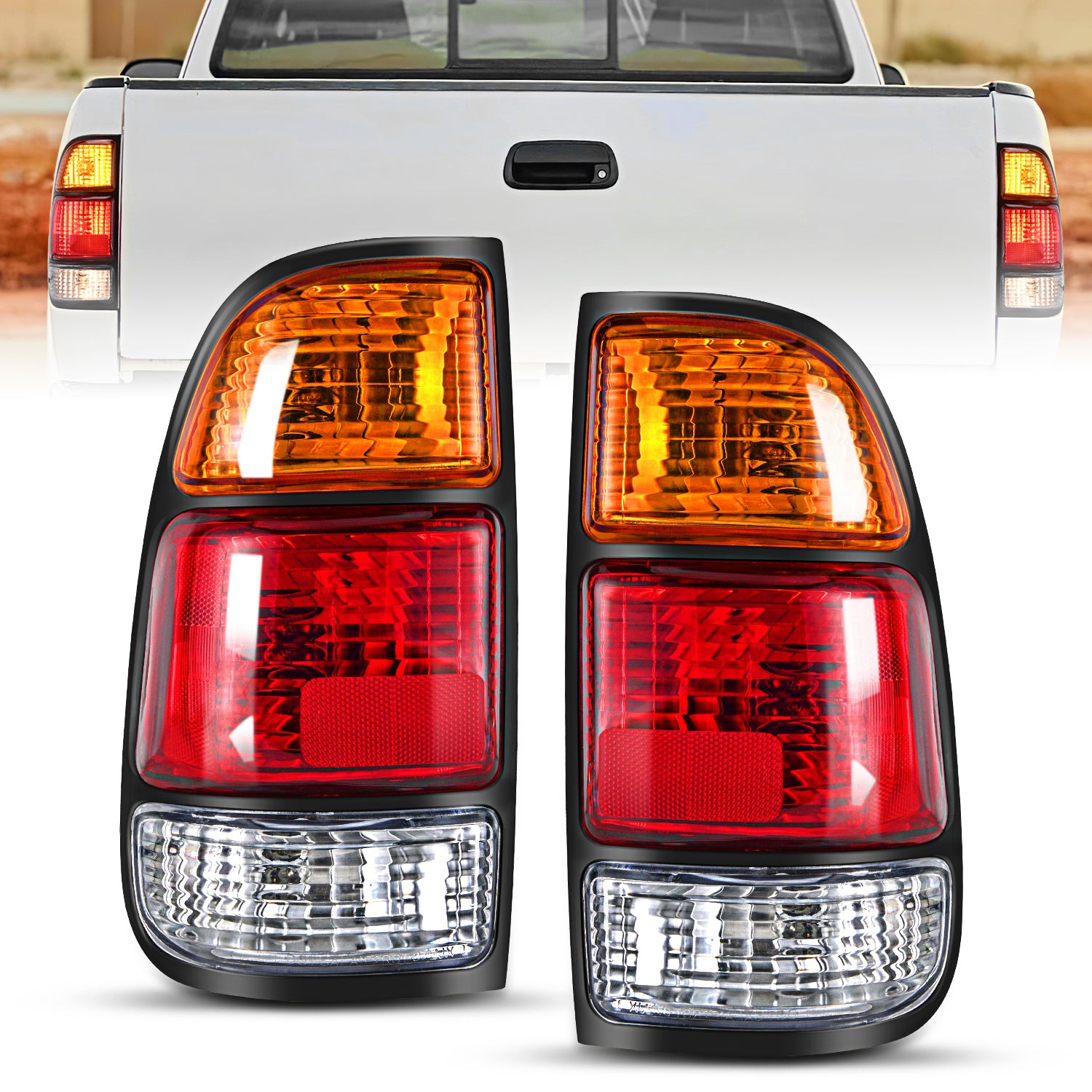 Taillight Assembly Compatible with 2000 2001 2002 2003 2004 2005 2006 Toyota Tundra Tail Light OE Style Rear Lamp Replacement Driver and Passenger Side