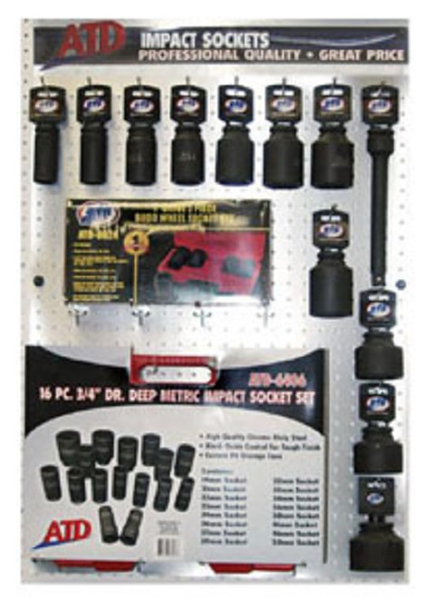 ATD Tools 3/4" Dr Popular Impact Socket Display Fixture & Product Drop