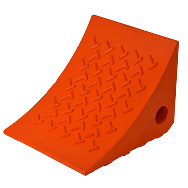 AME 15355 Wheel Chock, Orange Urethane, 17.32" x 14.57" x 14.57"