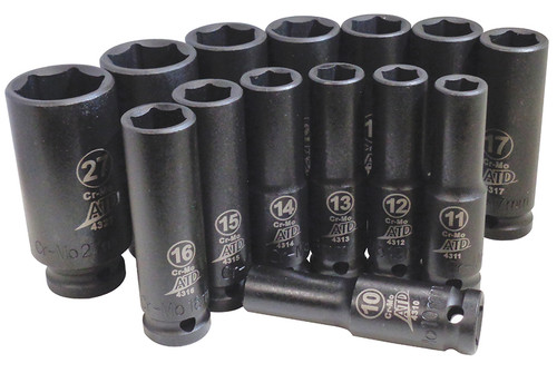 ATD Tools 14 Pc. 1/2" Drive 6 Point Metric Deep Impact Socket Set
