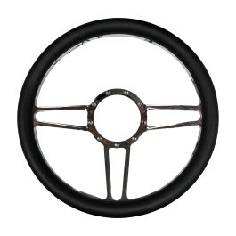 Billet Chrome Plated Billet Trinity Style Steering Wheel