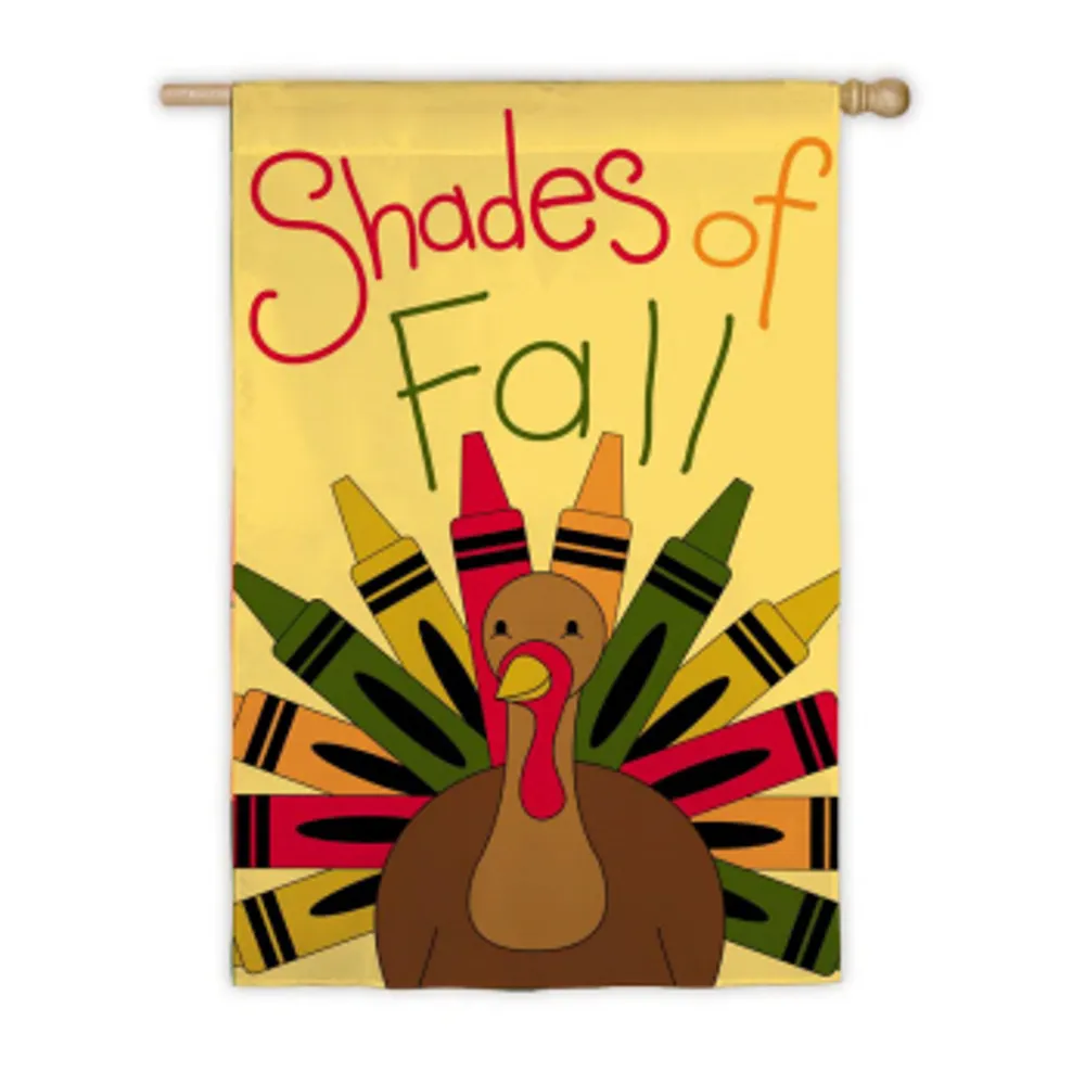 Autumn Harvest Shades of Fall Turkey Crayon Flag 29″ x 43″