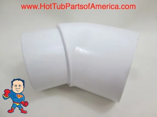 2″ 45 Degree PVC Elbow Street x Slip Fitting for Spa Plumbing | Global Hot Tub Parts