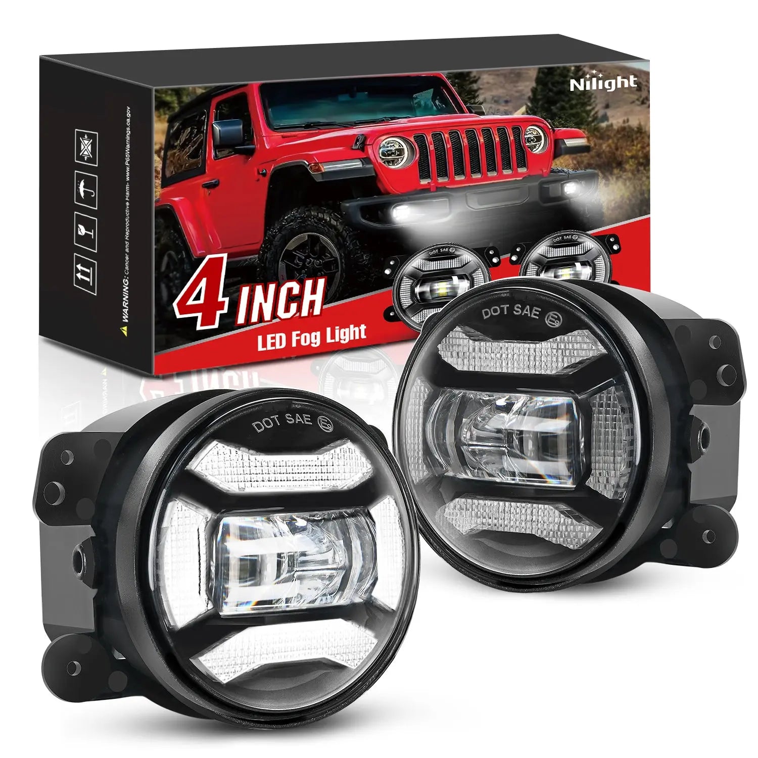 2007 2008 2009 2010 2011 2012 2013 2014 2015 2016 2017 2018 Jeep Wrangler JK TJ LJ DRL Fog Light Assembly