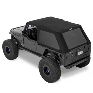 Bestop 56821-17 Trektop Slantback Soft Top Premium Black Twill for 04-06 Jeep Wrangler TJ Unlimited