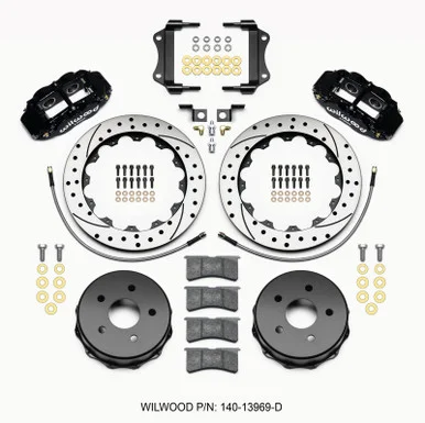 Wilwood 140-13969-D Superlite 4R Rear Big Brake Kit 12.88″ Drilled Rotors Black Calipers for 07-18 Jeep Wrangler JK