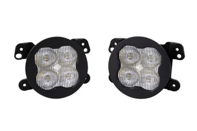 Diode Dynamics DD7047 SS3 Pro LED Amber Backlit White SAE Fog Light Kit for 07-18 Jeep Wrangler JK, 18-24 Wrangler JL & 20-24 Gladiator JT with Plastic Bumper