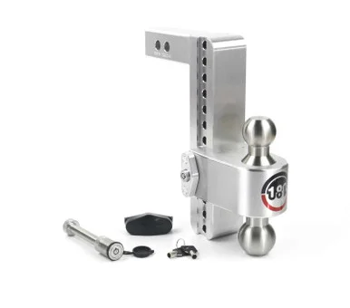 Weigh Safe LTB10-2-KA 180 Hitch 2″ Receiver 10″ Drop Stainless Balls & Keyed Alike Hitch Locking Pin