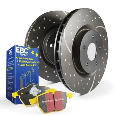 EBC S5KF1422 S5K Yellowstuff Brake Pad & GD Rotor Front Kit for 05-14 Challenger, Charger, Mangum & 300C SRT8 6.1/6.4L HEMI