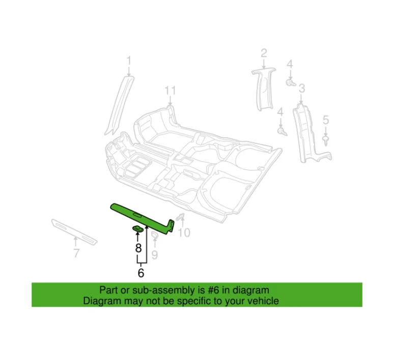 Genuine Saab 4930954 – Door Sill Plate (Left)