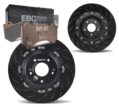 EBC S32KF1012 S27K Front SR21 Brake Pad & 2-Piece Floating Rotor Kit for 15-20 Challenger, Charger R/T Scat Pack 6.4L, SRT 392 & SRT Hellcat 6.2L HEMI
