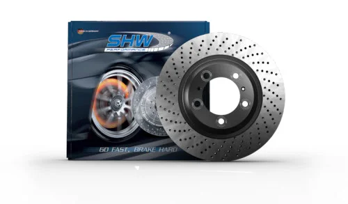 SHW 17-19 Porsche 911 Carrera 3.0L w/o Ceramic Brakes Right Front Cross-Drilled MB Brake Rotor shwPFR39982