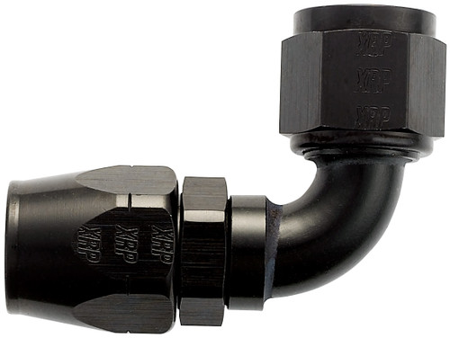 XRP 209008BB 90 Degree Double Swivel -8AN Female Hose End Black Anodized - Each