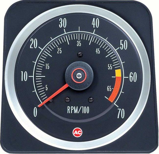 1969 Camaro, In Dash Tachometer, 6000 Red Line, 396 / 375HP, 427, 6" x 7", GM Licensed