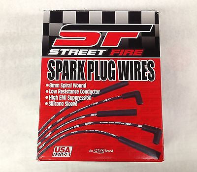 MSD 5564 plug wire kit-Street Fire spark plug wires SB Chev-Under Header Non-HEI
