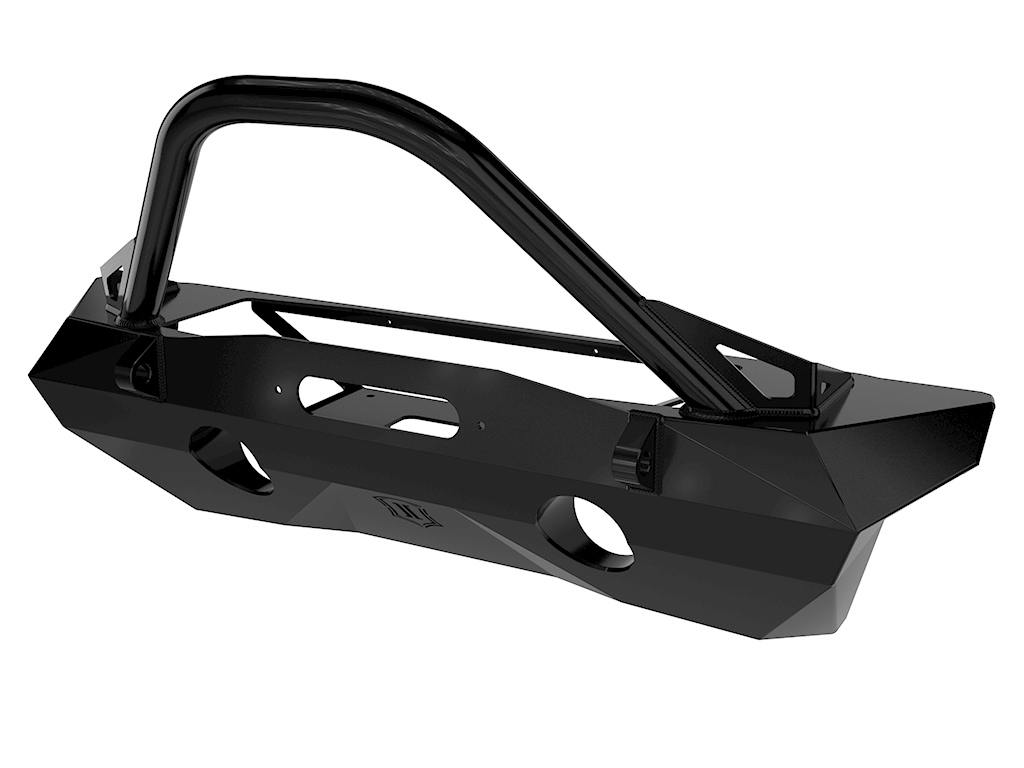 ICON Impact Series Offroad Armor 25215 Pro Series Front Bumper Rec Winch Mount with Bar & Tabs