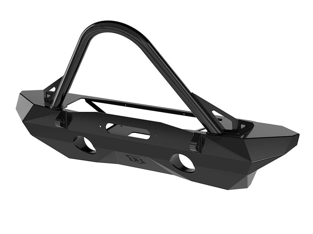 ICON Impact Series Offroad Armor 25233 07-18 JK PRO SERIES MID WIDTH FRONT BUMPER REC WINCH MNT W/ STINGER & TABS